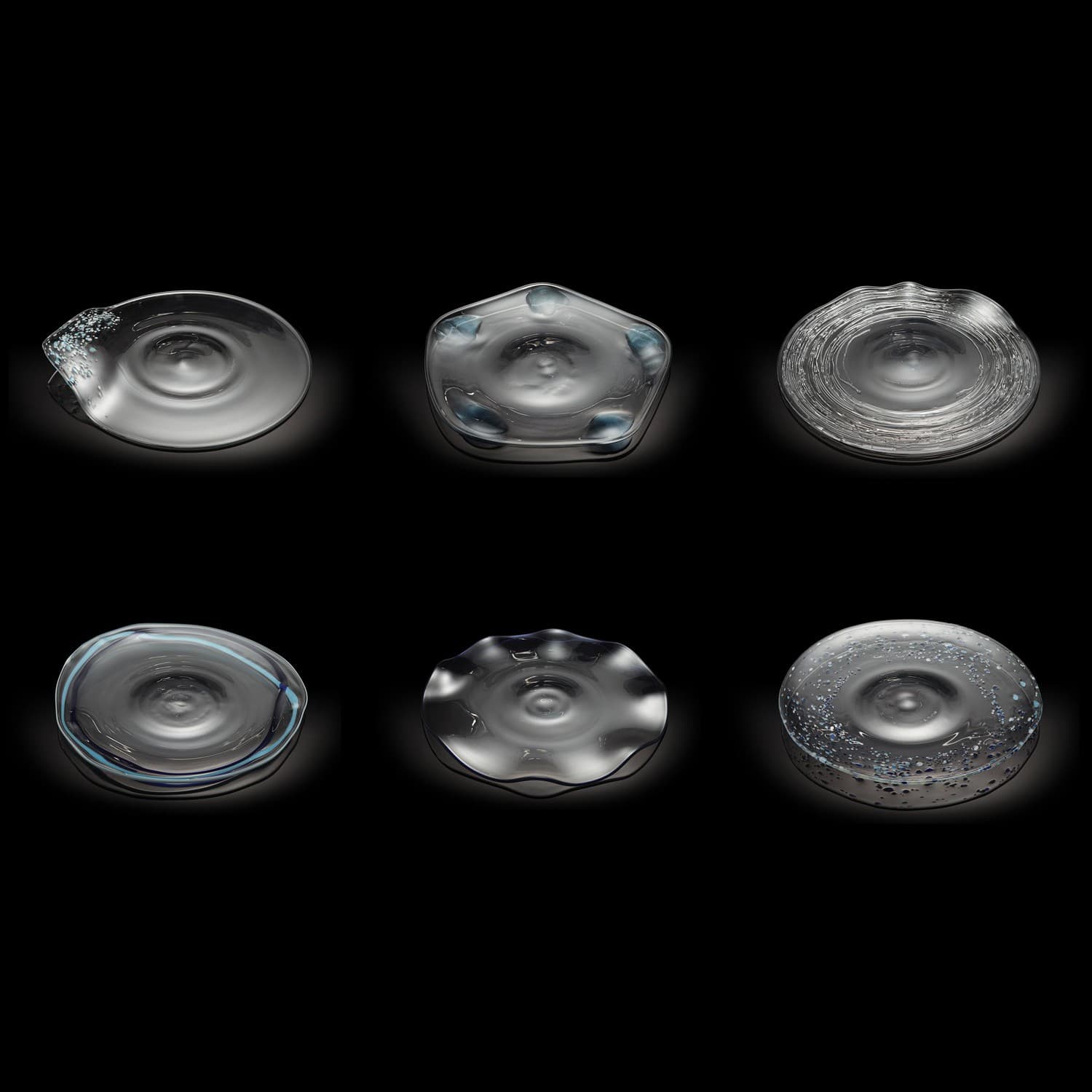 «Luminescences» hand-blown glass plate series
